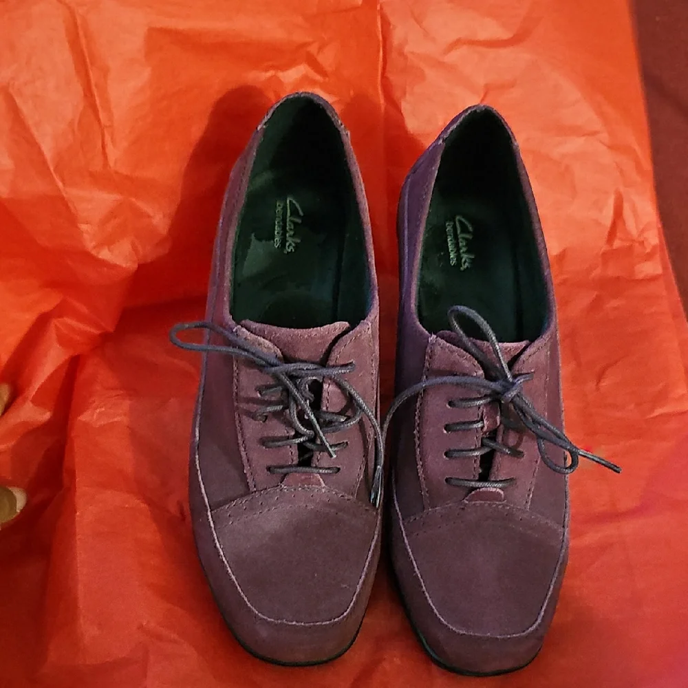 Clarks Red and Purple Ankle Boots - Picture 1 of 11